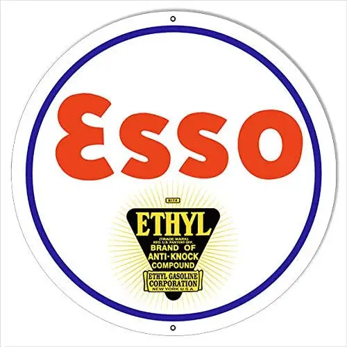 

Большой этиловый мотор ESSO, масляный знак, круглый металлический жестяной знак, подходящий для дома и кухни, Настенный декор, ретро, винтажны...