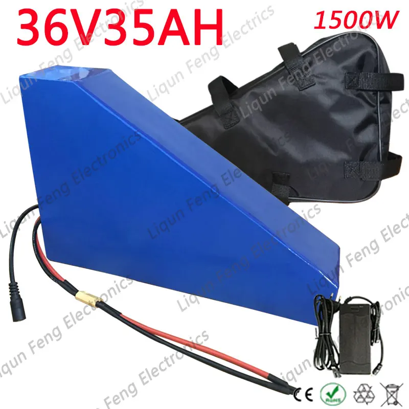 36V 1000W 1500W аккумулятора электроскутера 36V 35AH литиевая батарея 36V электрический велосипед батарея с 50A BMS+ 5A зарядное устройство+ сумка