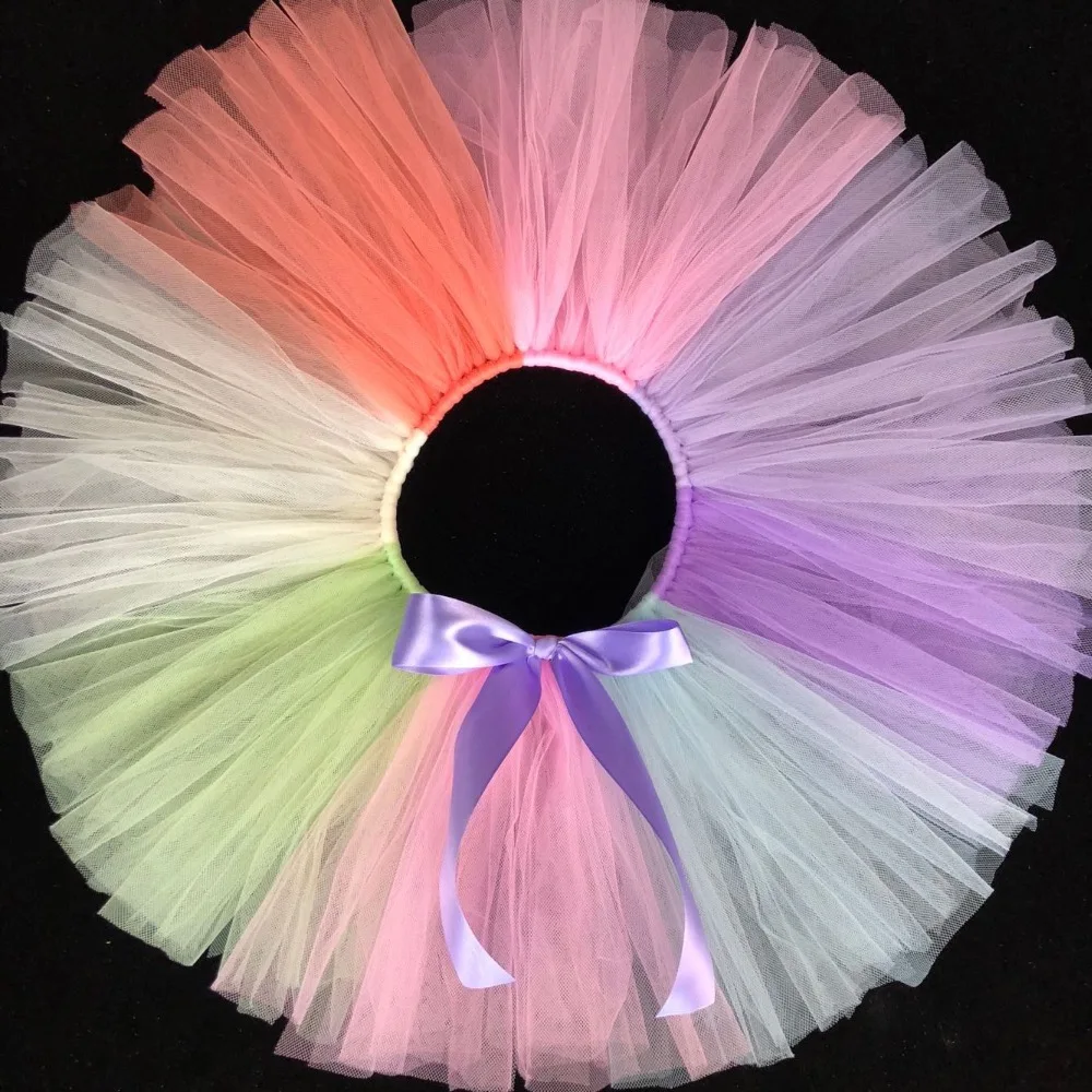 Пастельные юбки пачки для девочек Детские Балетные танцевальные тюлевые Нижняя