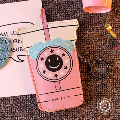 

Creative Cute Small Bag Women PU Leather Coin Purses Fashion Jelly Handbag Girls Drink Card Kids Purses Keychain Student Gift