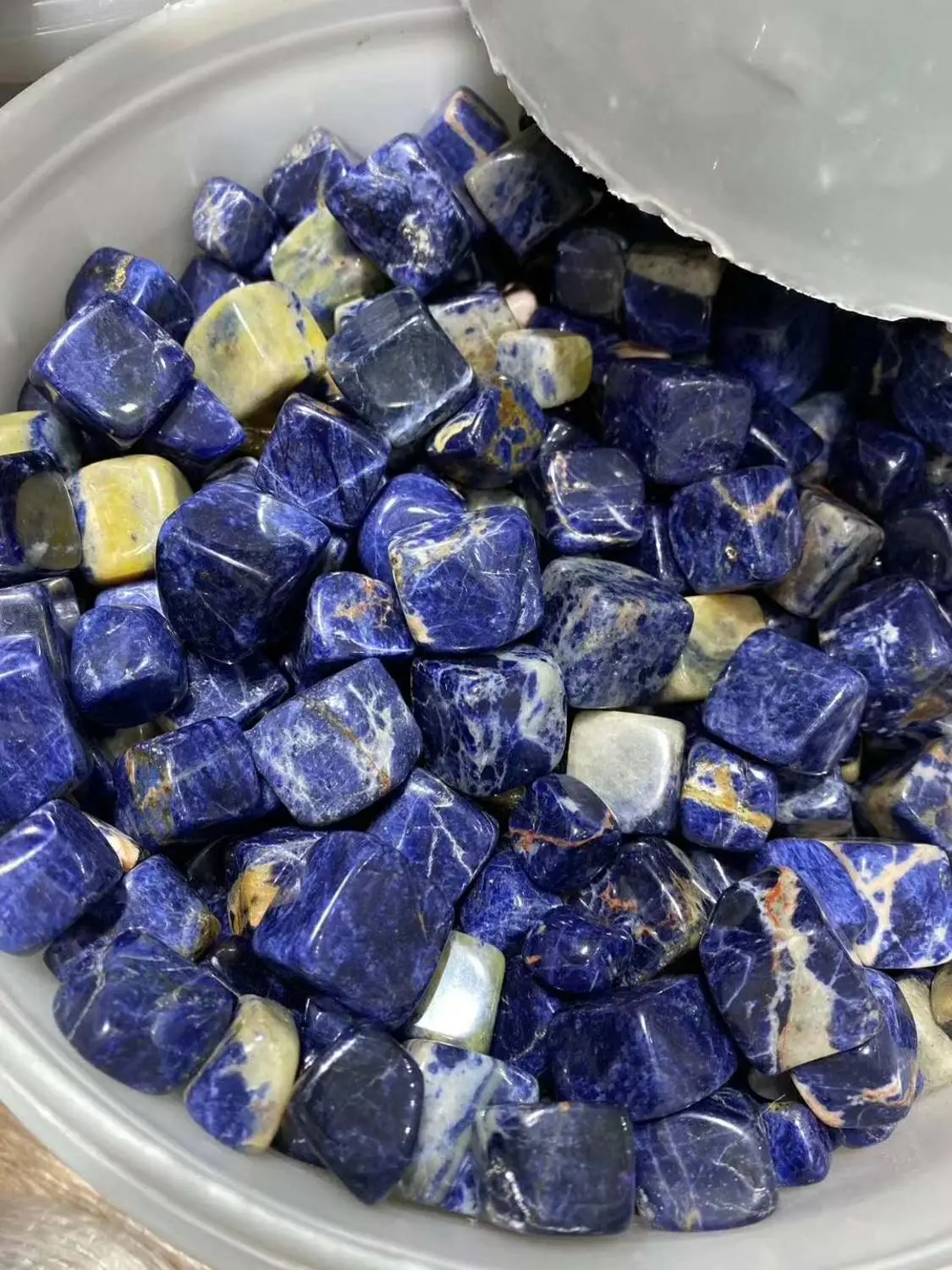 

Natural Sodalite Blue veins Stone Reiki Healing Crystals Meditation Decor