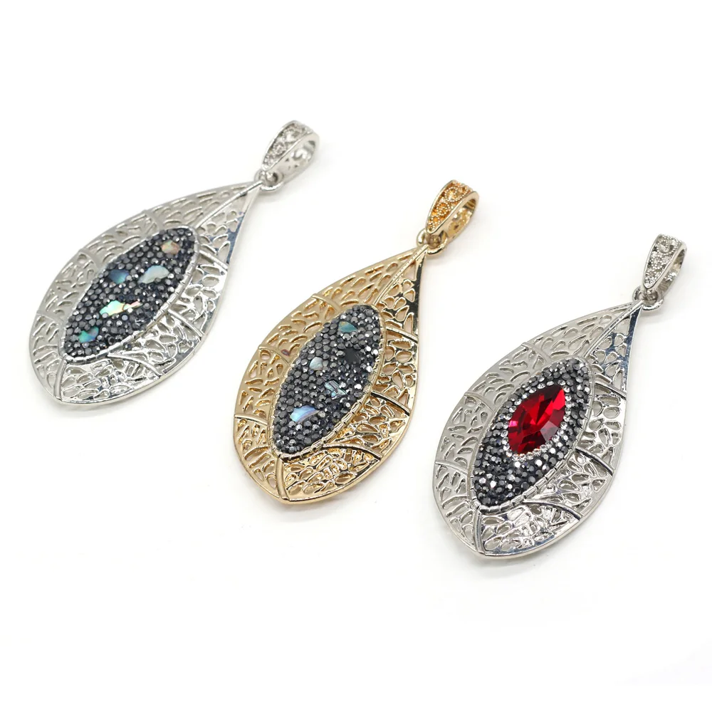 Подвеска-капля из цинкового сплава, 70 х35 мм