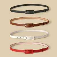 multi color ladys slender thin belt square head pin buckle women waist belt elastic waist belt candy color jeans buckle belt