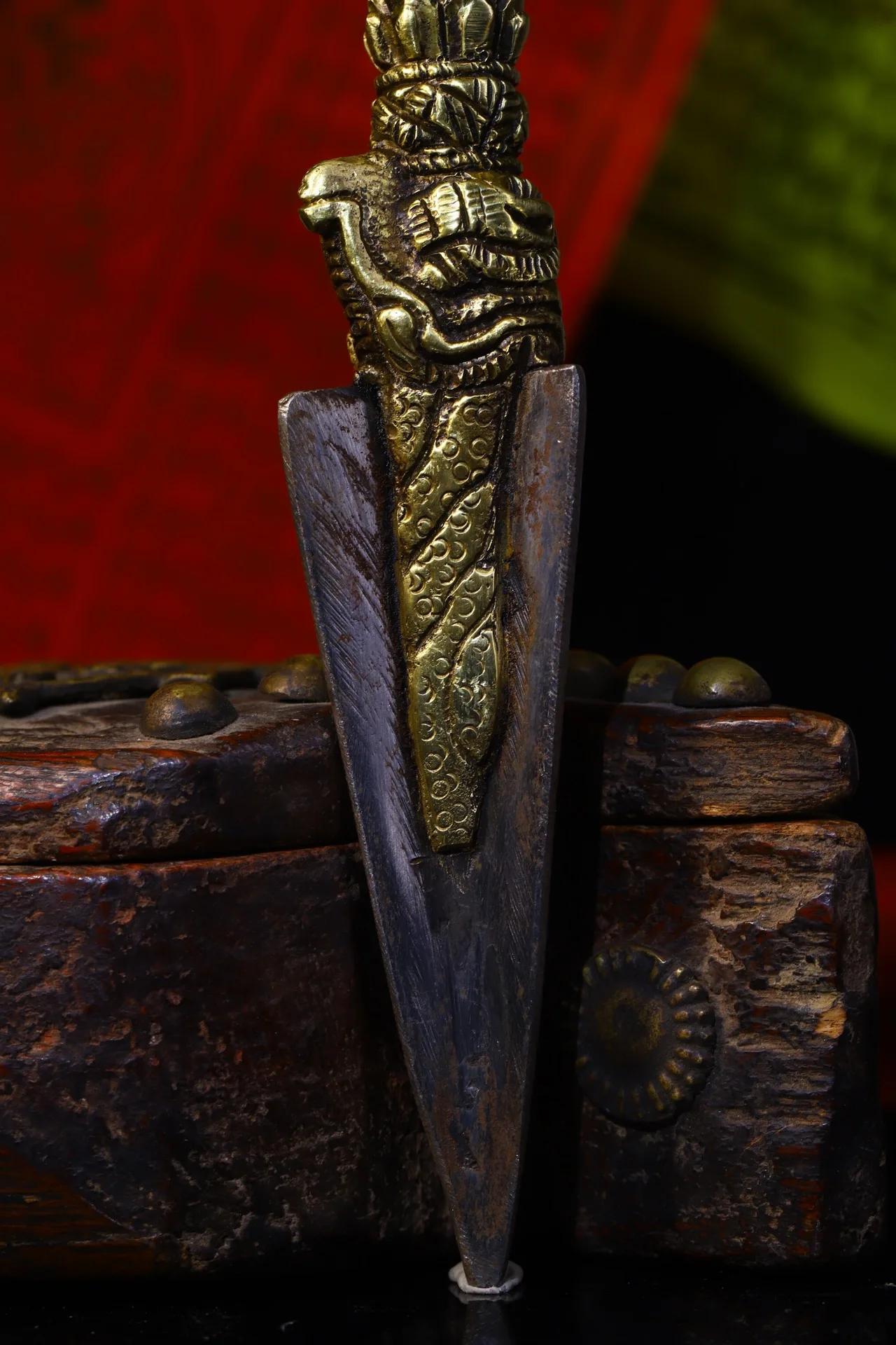 8 &quotКоллекция тибетского храма старая бронза киноварь Хаягriva Махакала череп