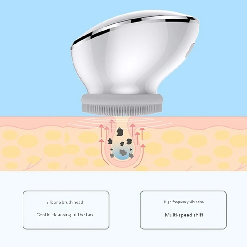 

Electric Silicone Face Cleansing Brush Sonic Vibration Massage Wireless Charge Facial Cleaner Machine Skin Care Tool