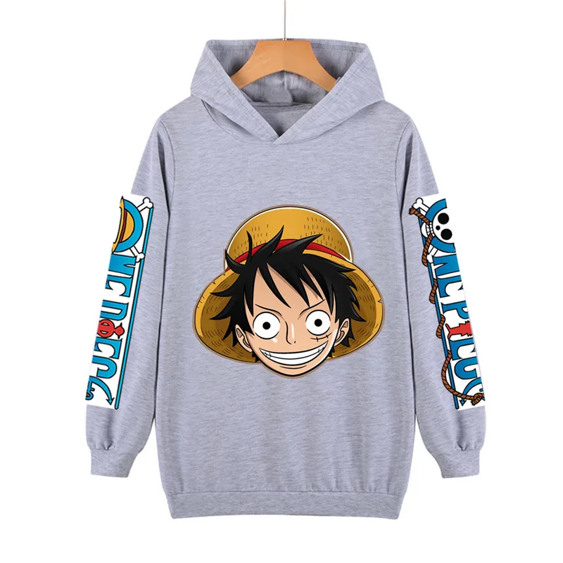 

Hot Anime One Piece Hoodies Boys Girls Luffy Sweatshirt Long Sleeve Casual Harajuku Clothes Sudadera Children's Hoodie Tops