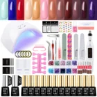 Гель-лак для ногтей Coscelia удаляемый замачиванием с УФ-светодиодной лампой, верхняя база, блестящий гель, стартовый комплект, дизайн ногтей, инструменты для творчества, маникюрный набор