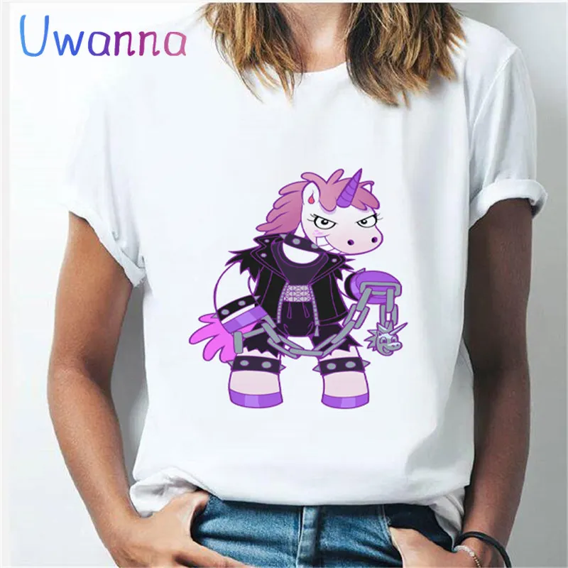 

Женская футболка, радужная женская футболка в стиле Харадзюку, белая мультяшная рубашка, топ с коротким рукавом, футболки, женская одежда для живота, футболка