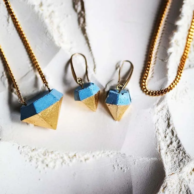 Цементная формочка для силиконовой подвески бетонное ожерелье формы алмазные