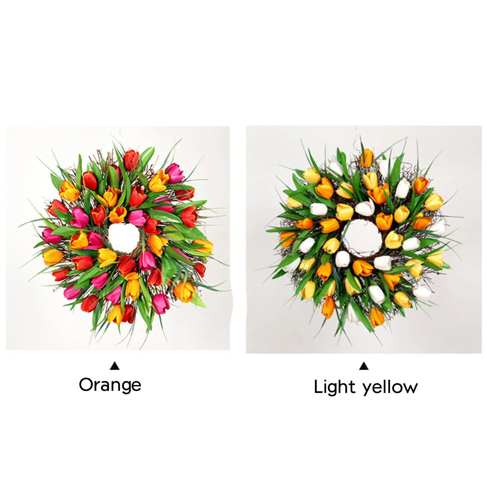 

Tulip Wreath Front Door Wreath Party Wedding Decoration Wreath Artificial Flower Wall Decoration Ornaments Home Decorations #N4