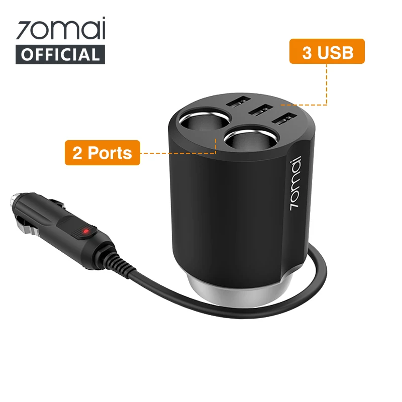 Xiaomi 70mai, автомобильное зарядное устройство, 3 USB, быстрая зарядка, автомобильное зарядное устройство для iphone, Авто зарядка, адаптер для samsung, прикуриватель, разветвитель