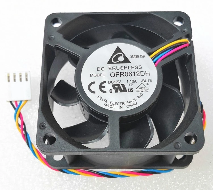 

New For delta 6025 6cm fan 4-wire double ball speed regulation qfr0612dh 12V 1.10a Pwm cooling fan