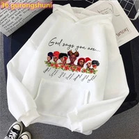 hot sale god says you are queen merry christmas hoodie black women clothes female clothing 90s tees top long sleeve sweatshirt