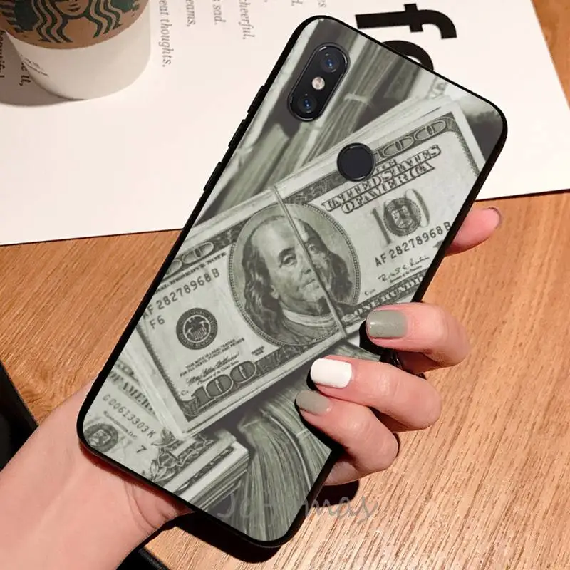

Money Dollars Bill Cash design pattern Phone Case For Xiaomi Redmi note 7 8 9 t max3 s 10 pro lite coque shell cover funda
