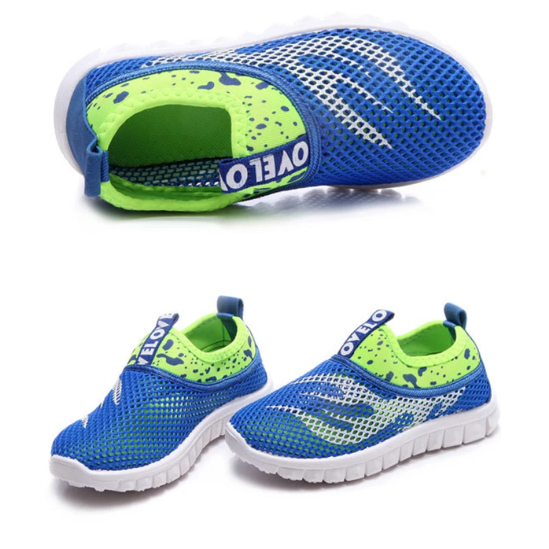 Летняя футболка для мальчиков и девочек Кроссовки бега детские кроссовки
