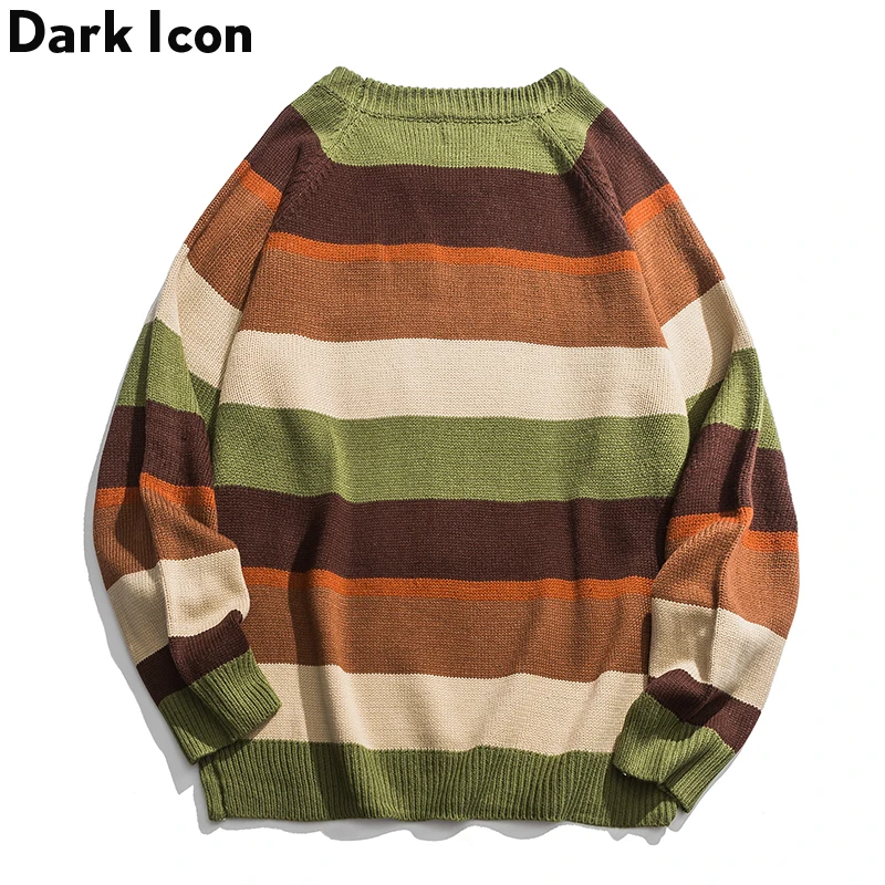 Темный значок Радужный полосатый свитер для мужчин 2019 осень зима Джемперы