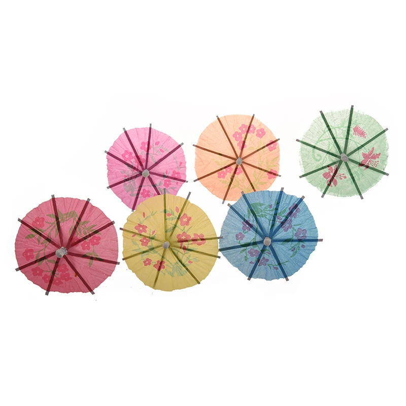 

72 Pieces Colorful Mixed Paper Cocktail Drink Umbrellas Parasols Picks for Party Drinks