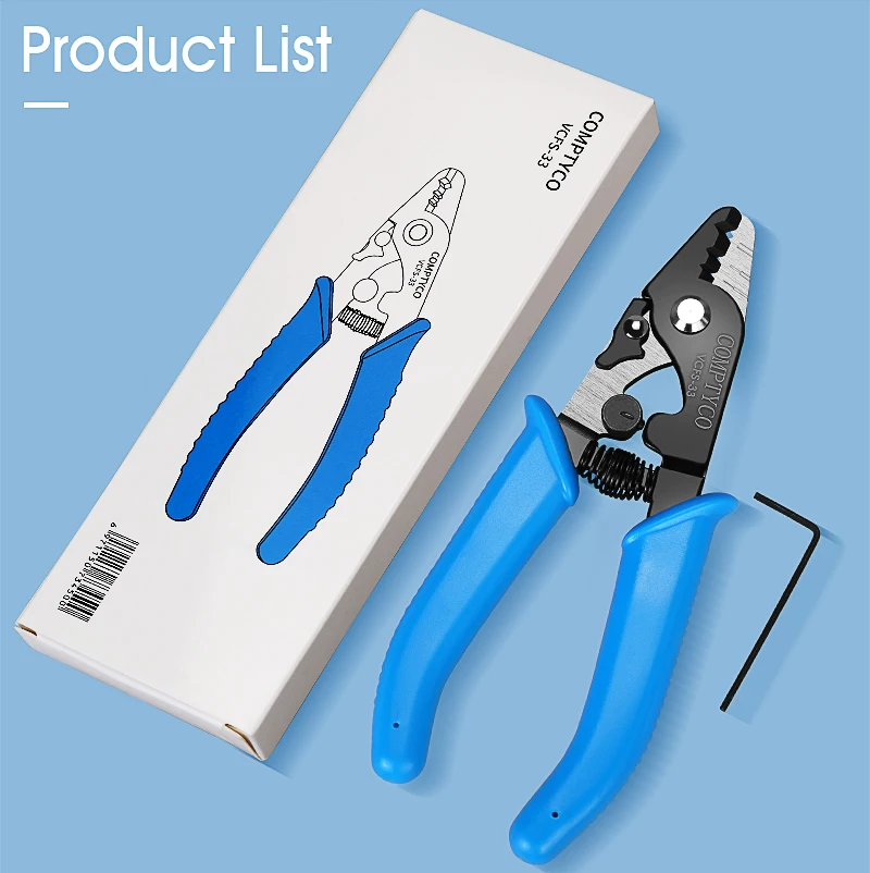 

5PCS COMPTYCO VCFS-33 Three-port Fiber Optical Stripper Pliers Wire Strippers for FTTH Tools Optic Stripping Plier Tool