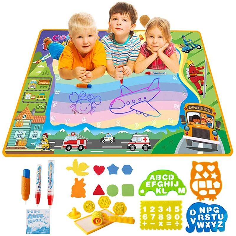 Big size 100 x 70cm Water Drawing Mat Rug with Magic Pen Painting Board Baby Toys Kids Educational Toy | Игрушки и хобби