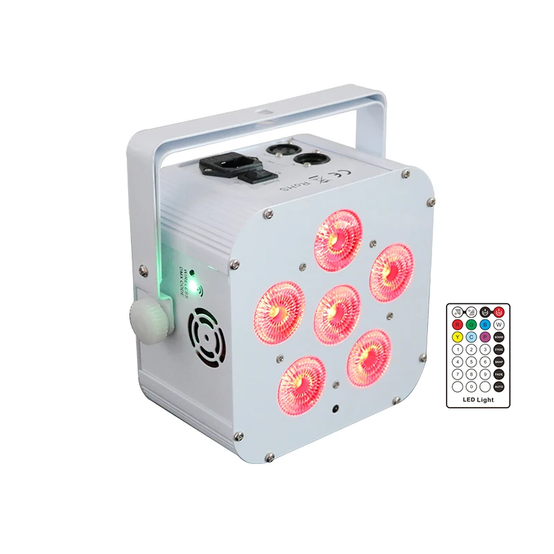 6x18 Вт RGBWA + UV 6 в 1 Аккумуляторный беспроводной светодиодный Uplight IRC Led DMX Slim Par DJ Disco