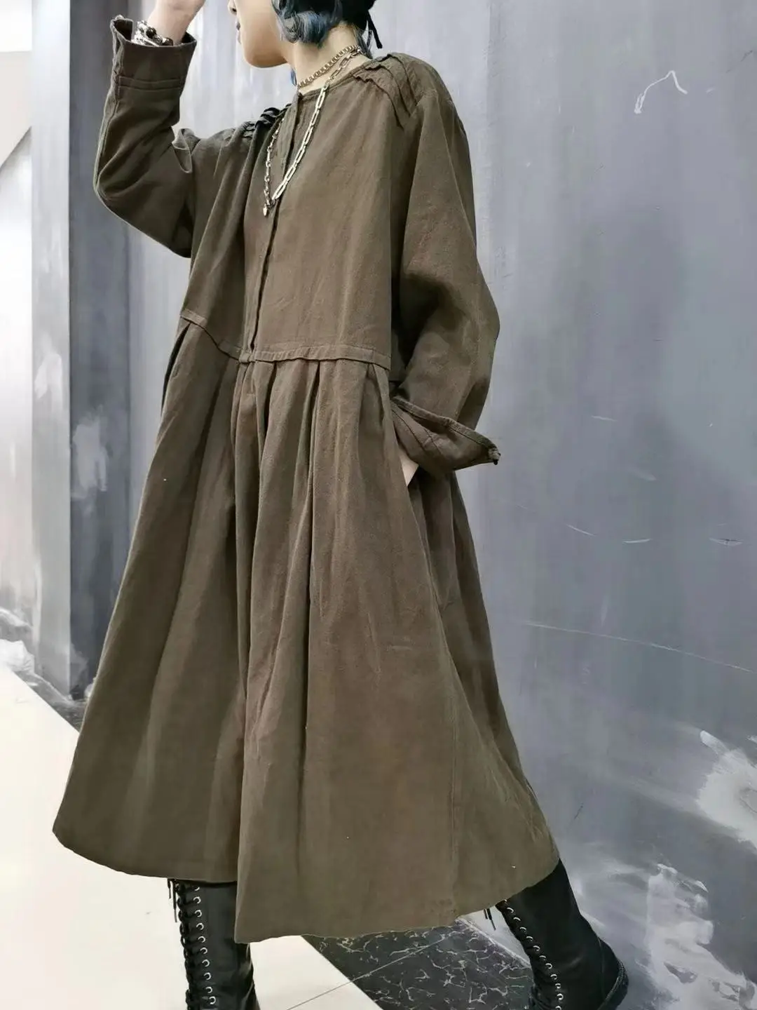 

2021 Casual Long Sleeve Black Women's Long Dress Loose Plus Size Clothes Minimalist Full Sleeve Maxi Dress Ladies