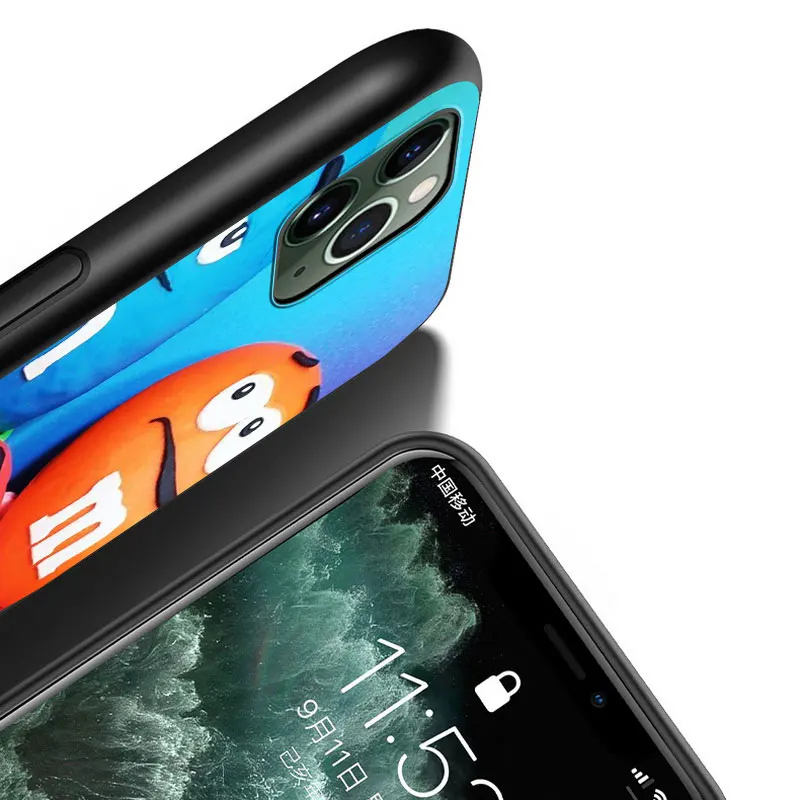 

Funny Chocolate Beans For Apple iPhone 12 11 XS Pro Max Mini XR X 8 7 6 6S Plus 5 SE 2020 Black Silicone Cover Phone Cross