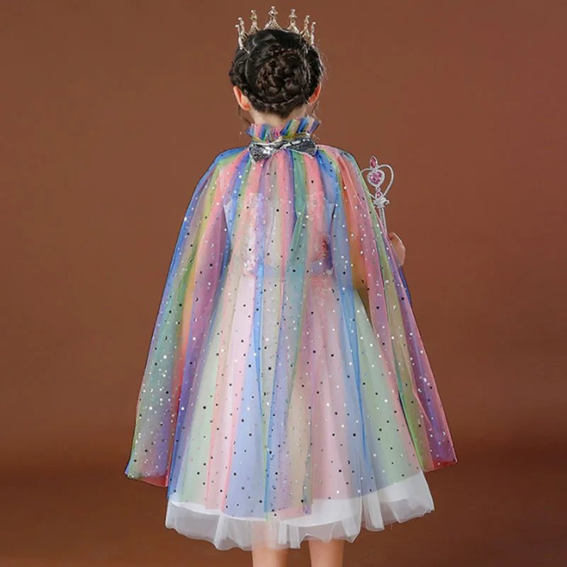 

Girls Princess Long Cloak Clothing Full Length Princess Girls Costume Party Make Up