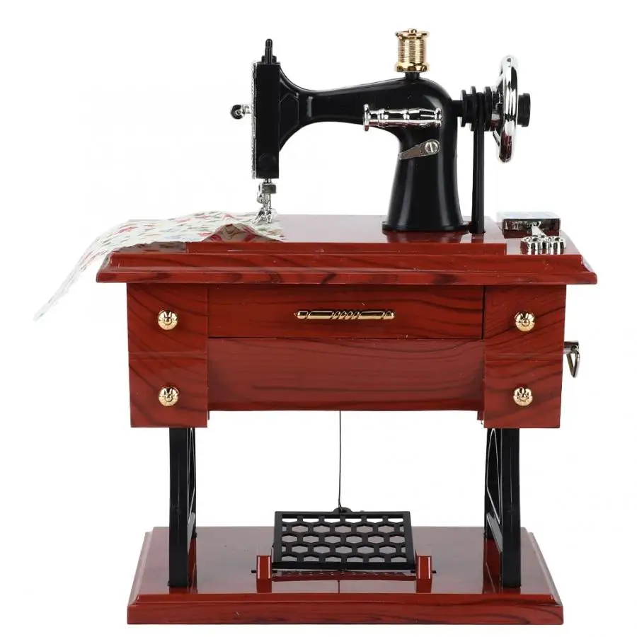 Винтажная мини швейная машина форма музыкальная шкатулка для хранения ювелирных
