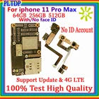 Материнская плата для iphone 11 Pro Max, 100% протестированная, без идентификационной учетной записи, 64 ГБ, 256 ГБ, с полными чипами и системой SO, логическая плата, поддержка обновления 4G