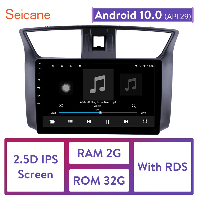 

Seicane Android 10,0 2Din GPS автомобильное радио для 2012 2013 2014 2015 2016 Nissan Sylphy сенсорный экран головное устройство мультимедийный плеер