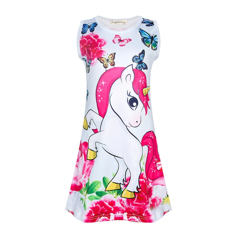 Платье для девочек 3 цвета с радужными цветами без рукавов вечерние розовые |
