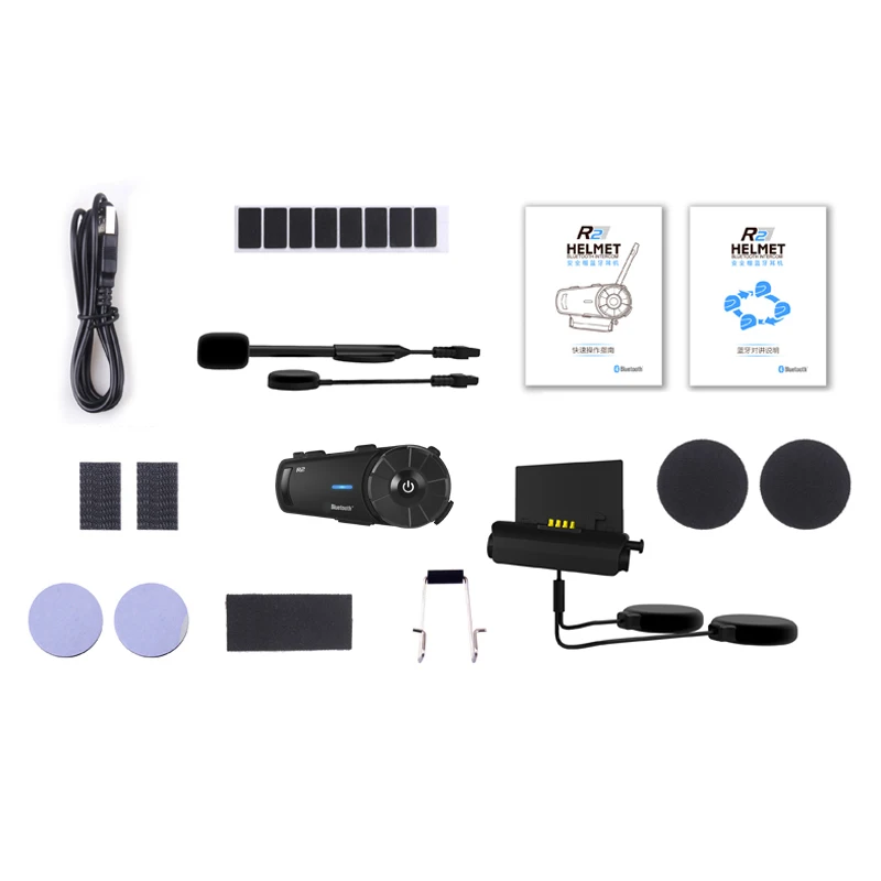 

AiRide R2 Motorcycle Helmet Headphone 1200M Bluetooth Group Interphone Waterproof Headset with Siri Control, CVC Noise Canceling