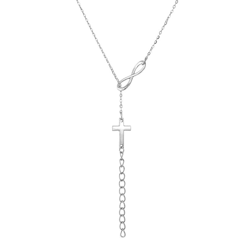 Модное повседневное ожерелье Бесконечность Крест Подвеска-аркан золотая