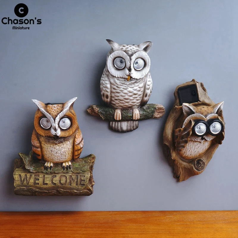 

Ночник с питанием от солнечной батареи, фигурка совы, декоративный ночсветильник в виде животного для двора, сада, гостиной, украшение для д...