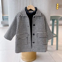 woolen girls kids coat jacket 2021 sweet warm thicken winter autumn cotton cardigan buttons outerwear childrens clothing