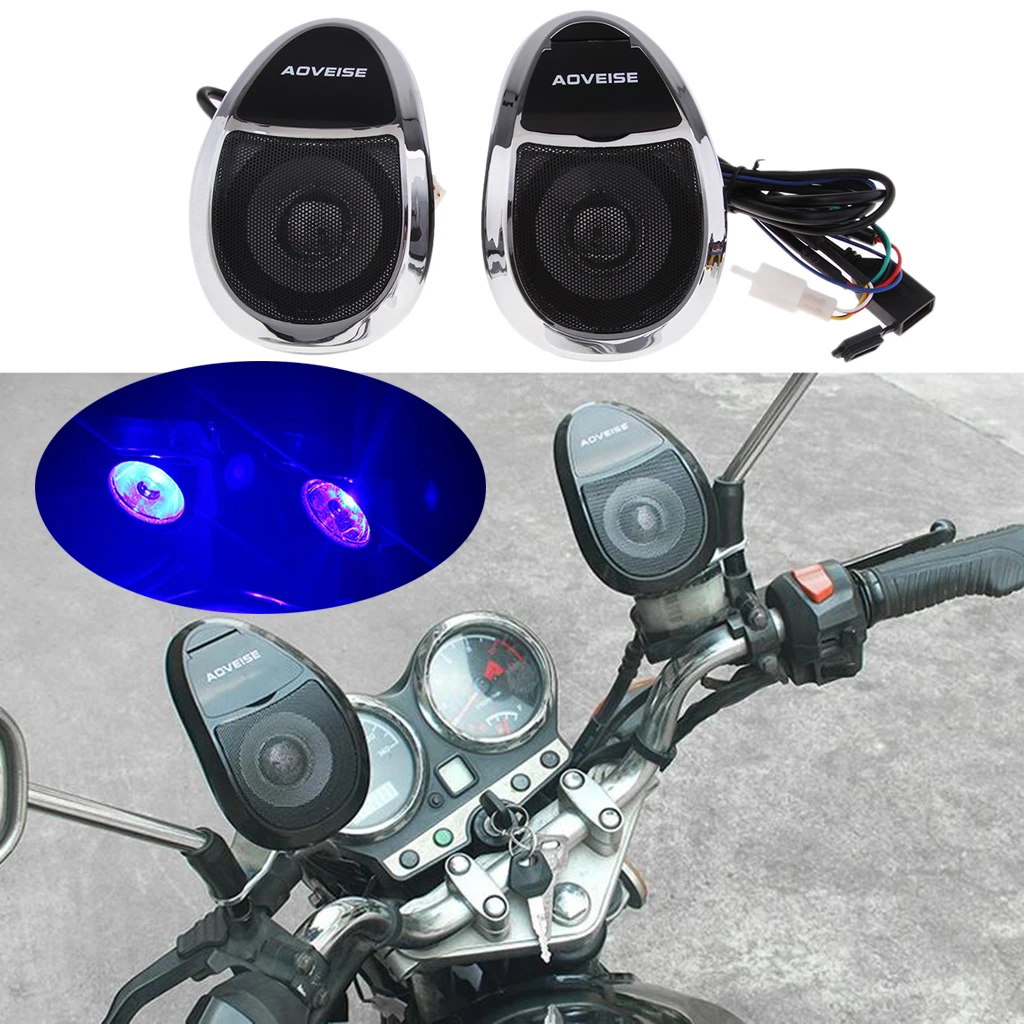 

Waterproof Bluetooth Motorbike Stereo LED Speakers Audio System USB FM Radio