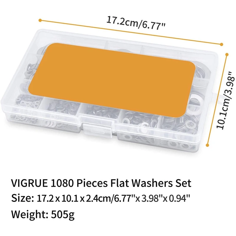 

Flat Washers - 1080PCS Flat Washers 11 Sizes Stainless Steel Flat Washers and Lock Washers Washer Assortment Set