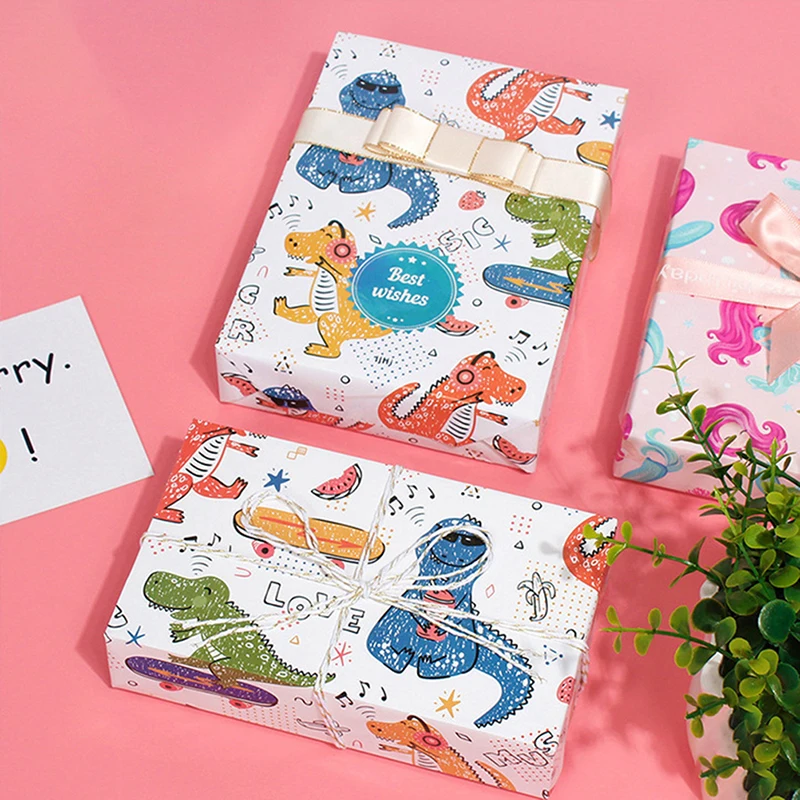 

Craft Paper Children's Fun Gift Decoration Paper 50 * 70cm Dinosaur Mermaid Children's Friends Holiday Gift Box Wrapping Paper