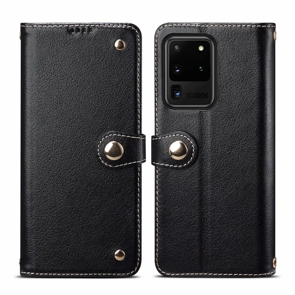 Роскошный чехол кошелек из натуральной кожи для Samsung Galaxy S20 Ultra Plus + 5G Бамперы  | Отзывы и видеообзор