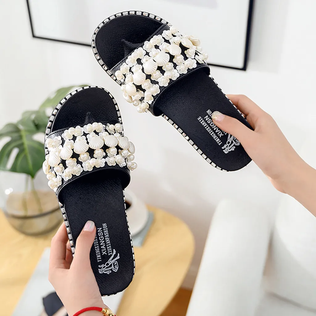 SAGACE летние тапочки для девушек и женщин в богемном стиле из бисера пляжа Летние