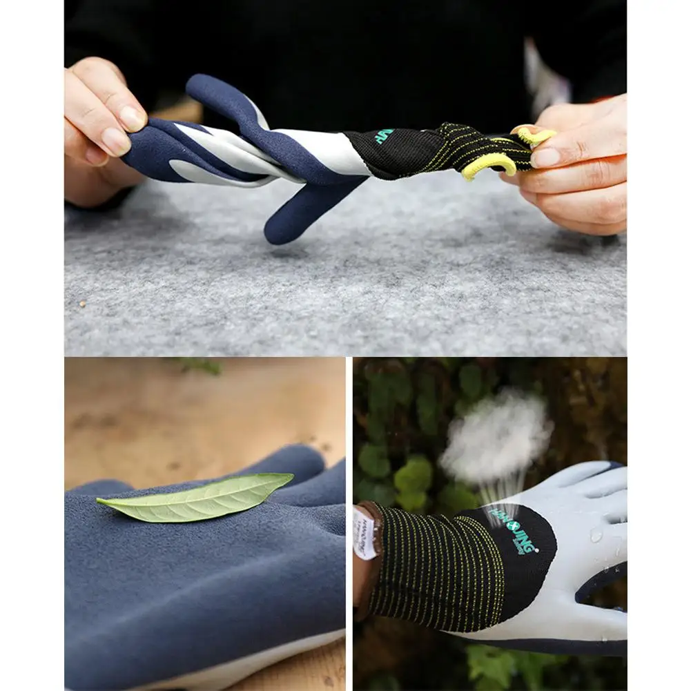 

Work Gloves Waterproof Anti-skid Stab-resistant Double Layers Latex Gardening Gloves For Unisex Fishing