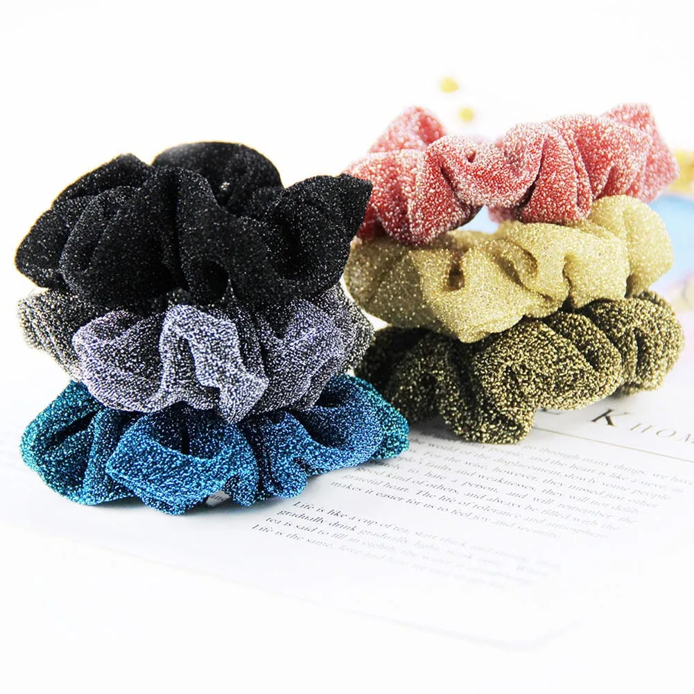 Блестящие блестящие кольца для волос девочек держатель конского хвоста