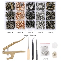 80 150set leather snap fasteners kit with snaps pliers metal snap buttons and sewing and crafting accessories for clothing%ef%bc%8cbag