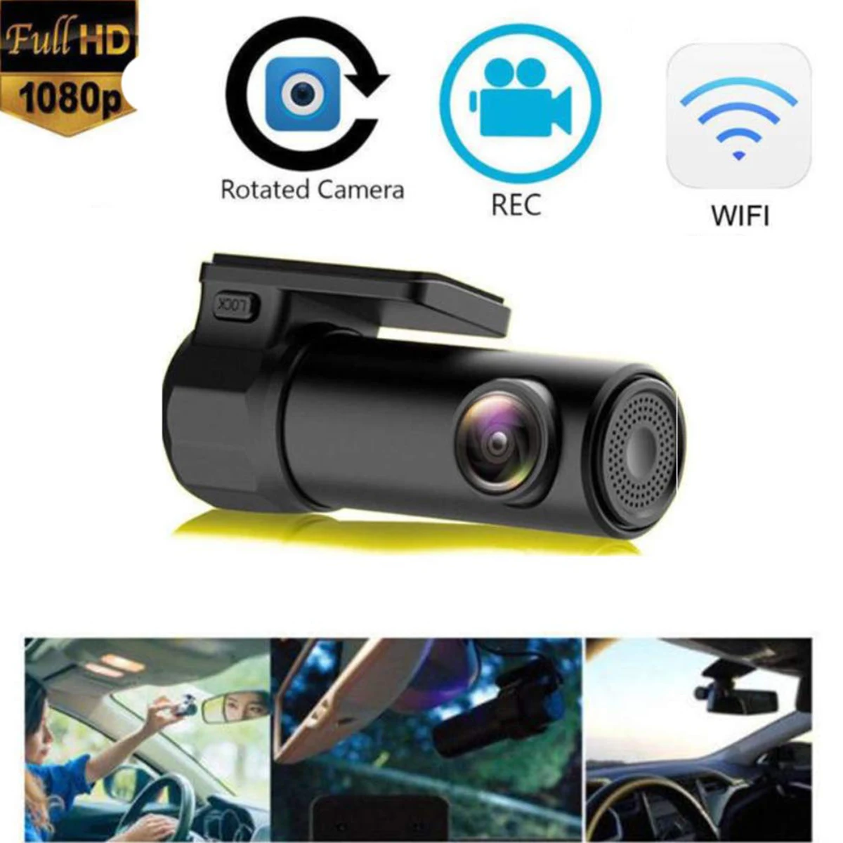 

Wi-Fi автомобильный видеорегистратор, Автомобильный регистратор с углом обзора 360 градусов, беспроводной Автомобильный видеорегистратор для...