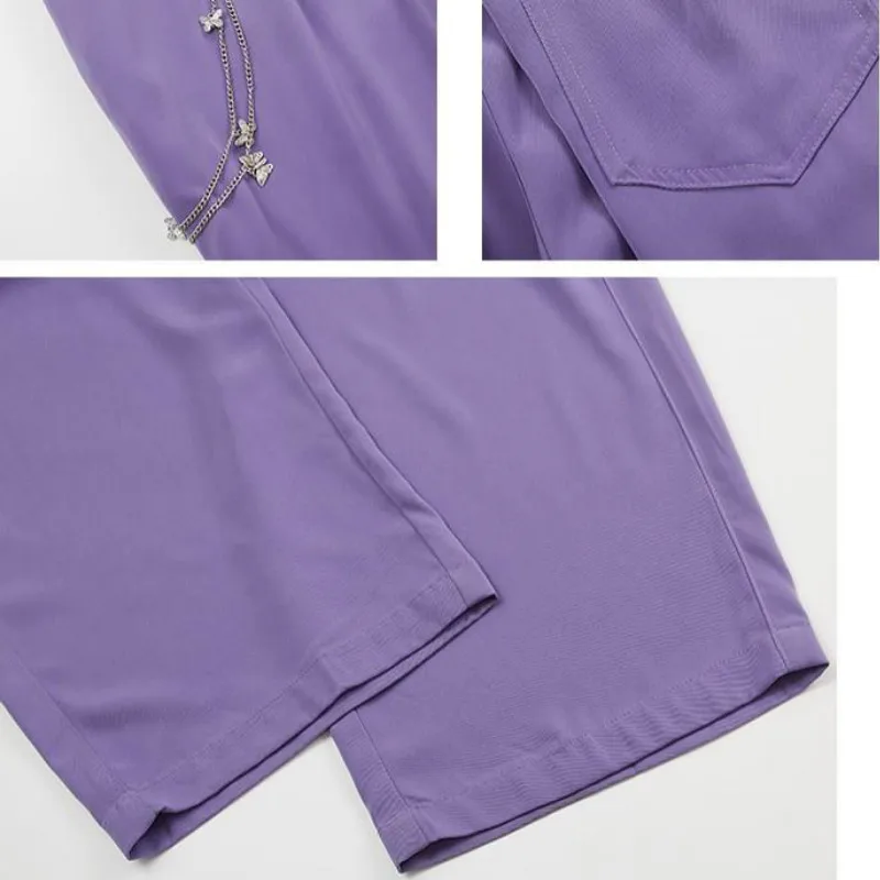 

Casual Pants Women Solid Mopping Loose Elastic Waist Wide-leg Stylish Streetwear Harajuku Hip-hop Casual Ulzzang All-match Soft