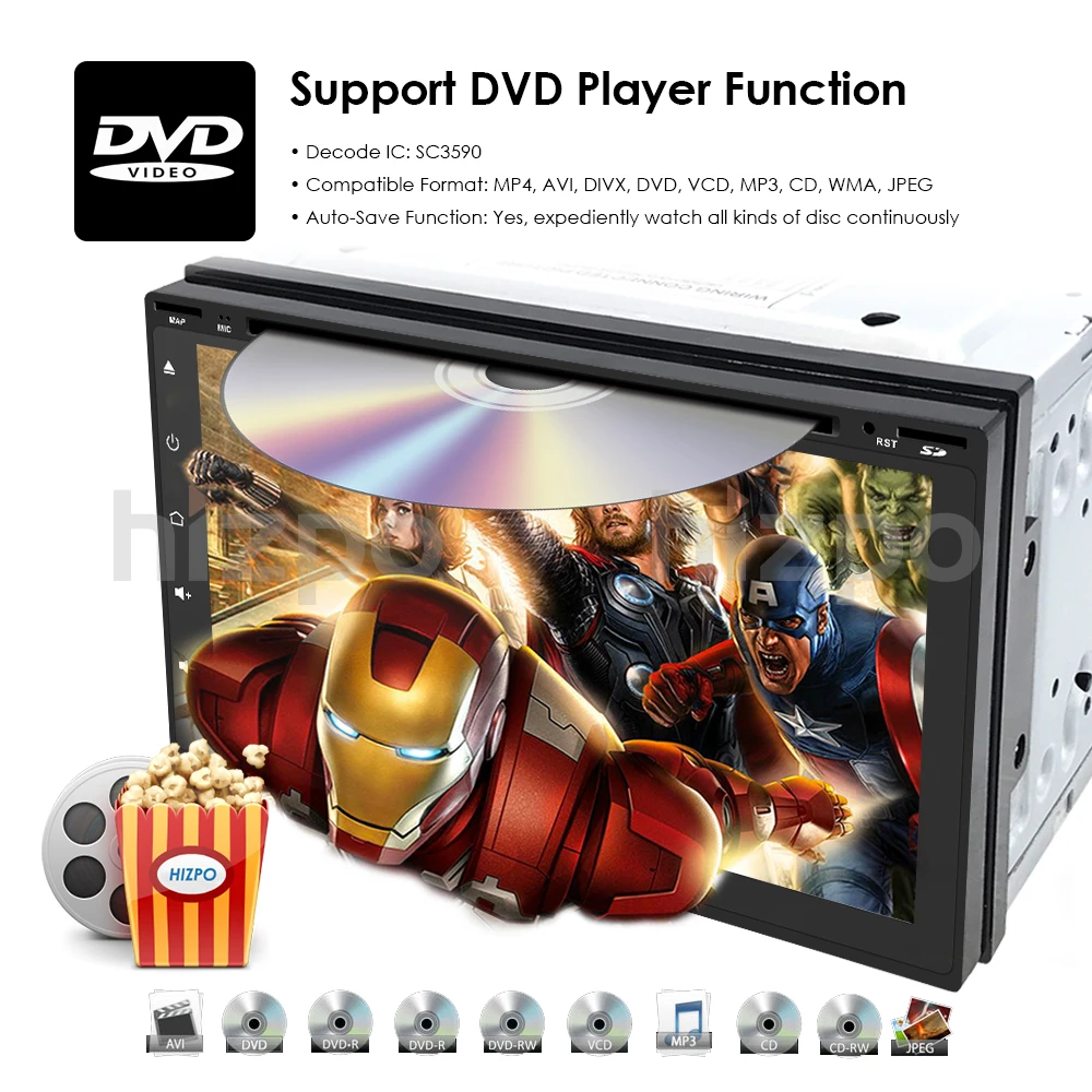 2 ГБ+ 16 ГБ Android 9,0 авто радио 4/QuadCore 7 дюймов 2DIN универсальный автомобильный dvd-плеер gps стерео аудио головное устройство поддержка DAB DVR OBD BT