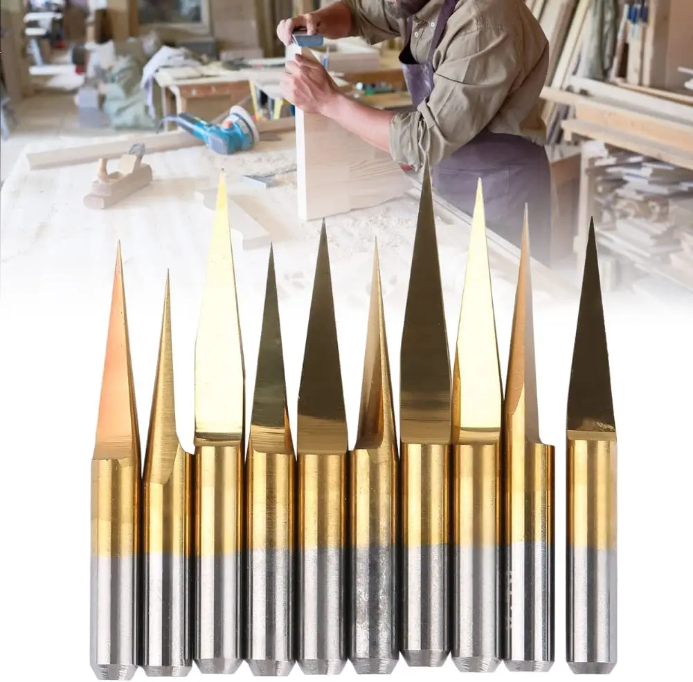 

Сверло для гравировки, 10 ° 15 ° 20 ° 25 ° 30 ° 40 ° 45 ° 60 ° 90 °, Концевая фреза V Shap, Концевая фреза из карбида вольфрама 2/3D 3,175, фреза