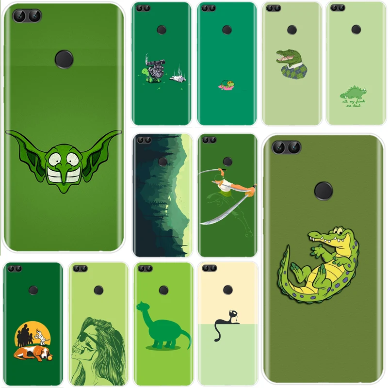 Зеленый минималистичный чехол с рисунком мягкий силиконовый из ТПУ для телефона