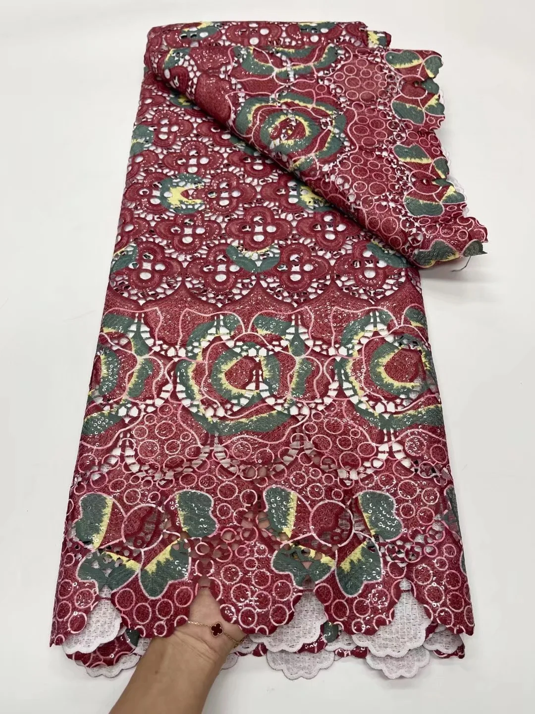 

Винно-Африканская швейцарская кружевная ткань 2021, французская кружевная ткань, нигерийская кружевная ткань с блестками и вышивкой, Тюлевая...