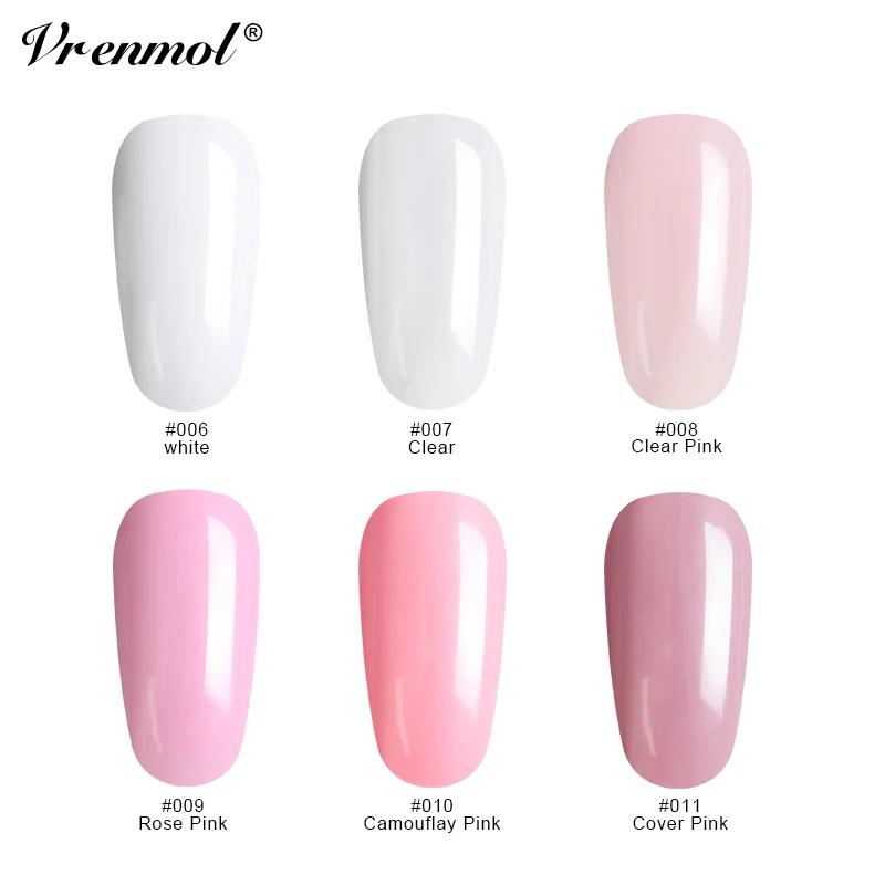 Vrenmol 6 шт. с украшением в виде кристаллов Прозрачная поли набор гель лаков для